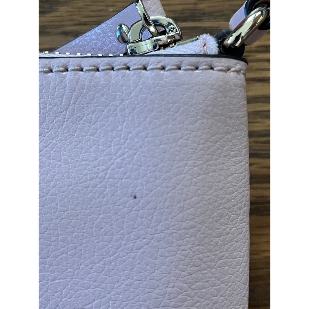 Kate Spade New York Pebbled Leather Crossbody Bag Lavender Pink Flap Zip Purse - Picture 8 of 12